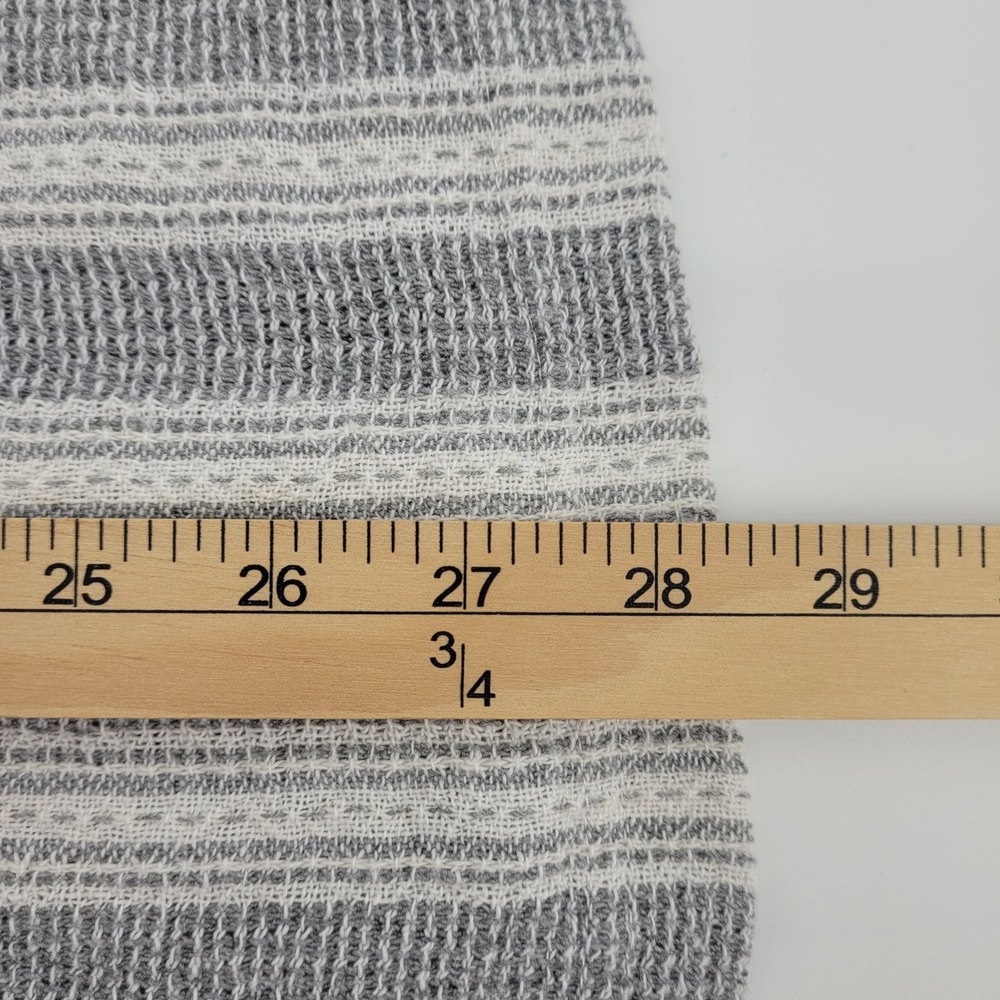Zara Mens XL Grey White Textured Vertical Stripe Short Sleeve Camp Collar Shirt - Picture 9 of 11